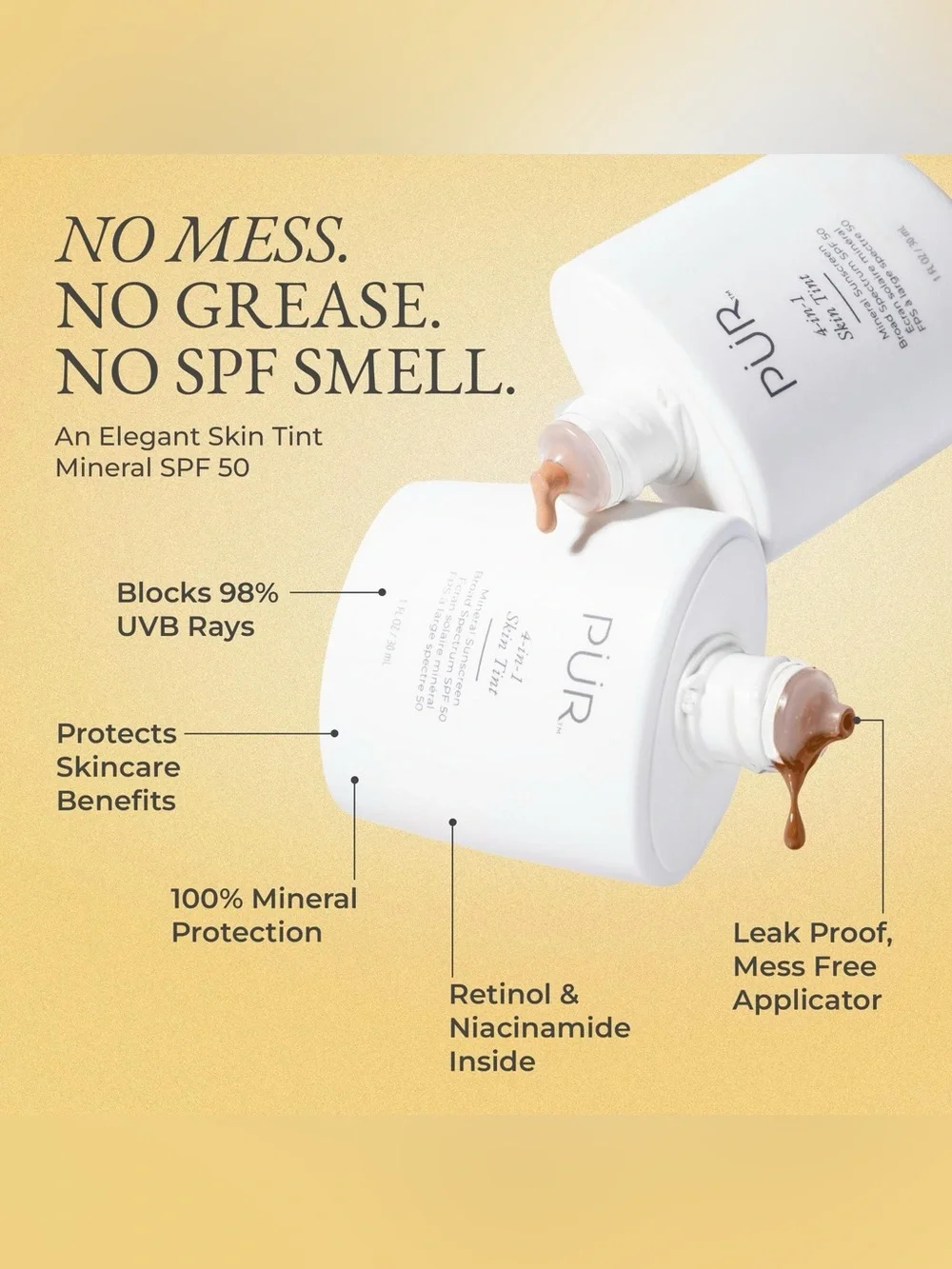 PUR 4-in-1 Skin Tint SPF 50 Mineral Sunscreen, DP3 - New in Box